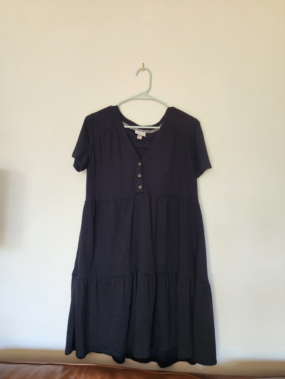 Knox Rose Navy Tiered Henley Midi Dress